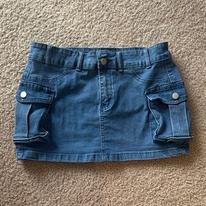 Girls' Blue Denim Cargo Pocket Skirt - Kids Bottoms